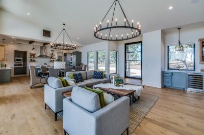Contemporary Chandelier in Living Room