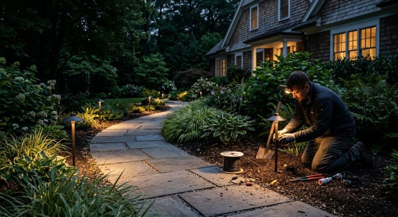 Fence Lighting Installation in Kansas City, KS